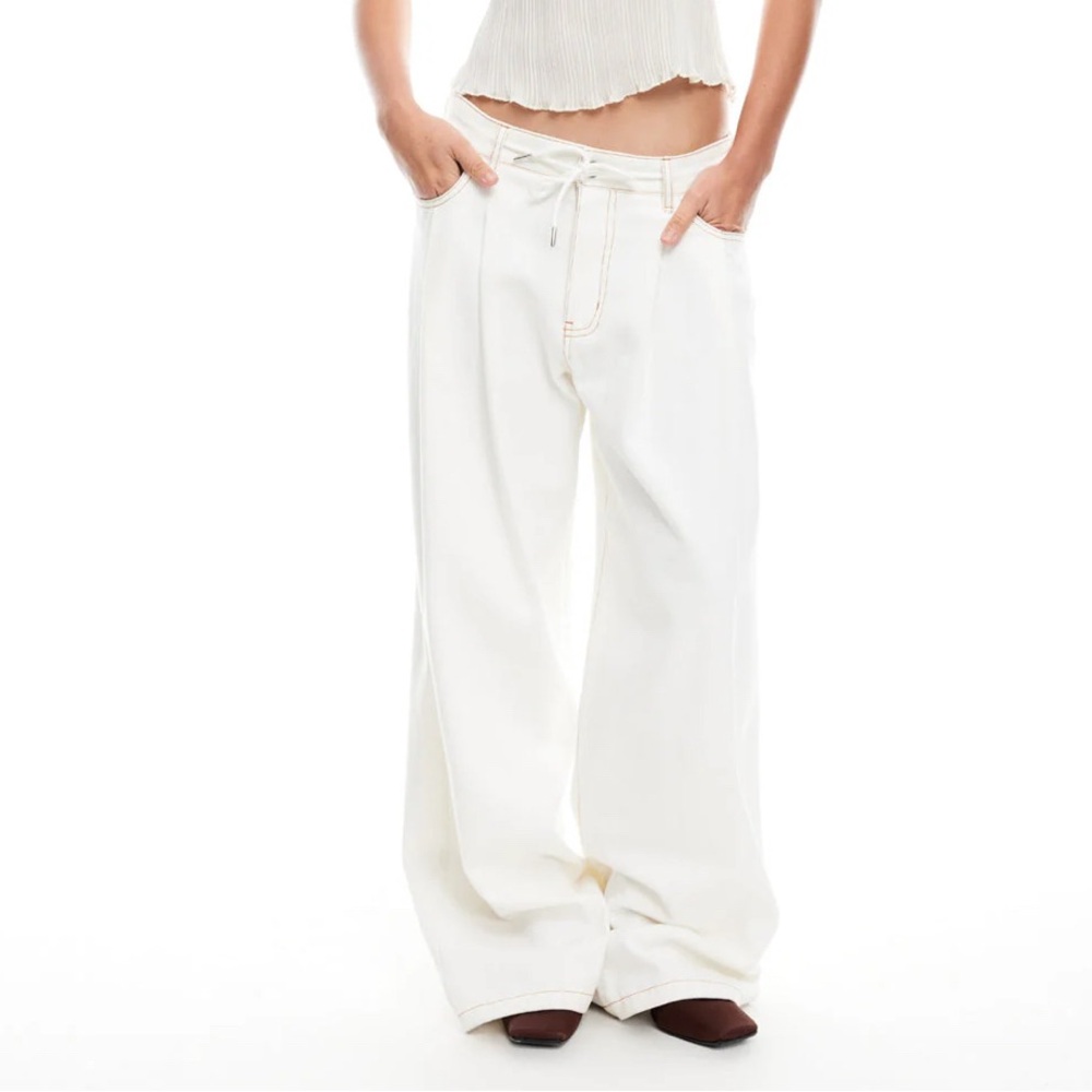 Lioness White Wide Leg Jeans
